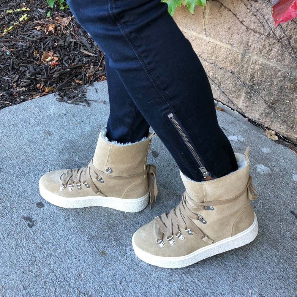 Beige Suede High Tops